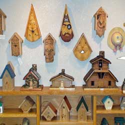 bird houses in Winona on the Mississippi River